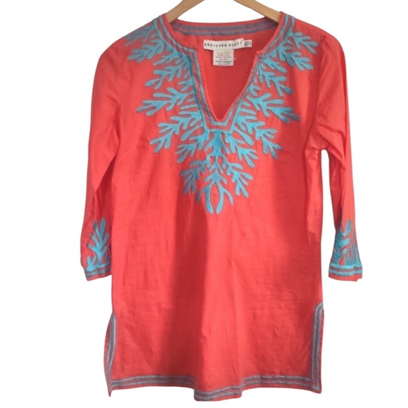 Gretchen Scott Tunic xs in excellent condition reed embroidered tunic​ - Picture 2 of 7
